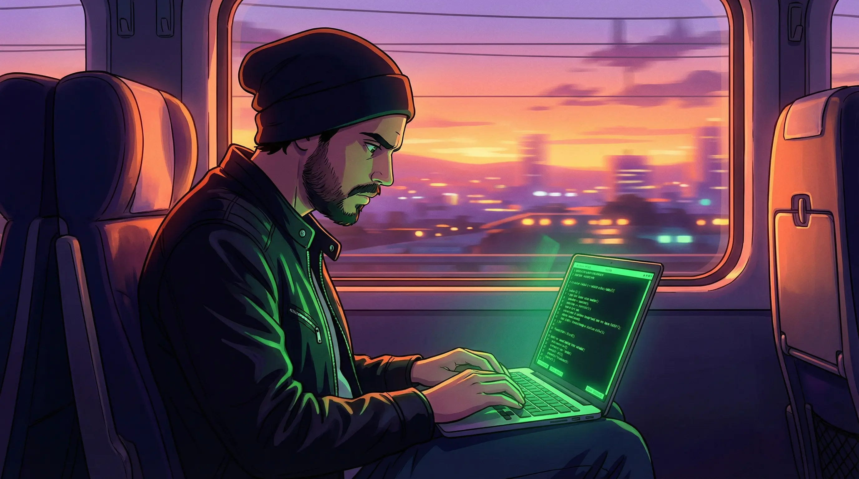 Lofi train atmosphere